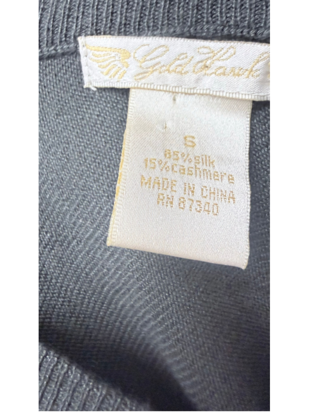 Women's Gold Hawk Silk Cashmere Cold Shoulder Blouse Grey Size S